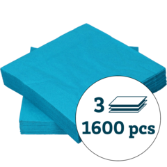 123308 Servett 3-lags Havsblå 33x33cm