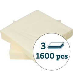 123306 Serviett 3-Lag Vanilje 33x33cm