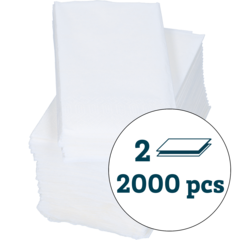 96458 Serviett 2-L Hvit 1/8 33x33cm