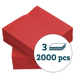 119168414 Servett Duni 3-lag Röd 24x24cm