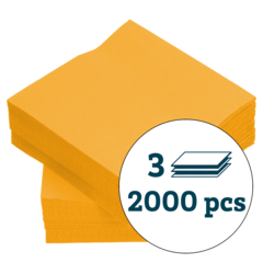 119168416 SERVIETT 3-LAG GUL 24X24CM*