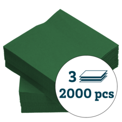 119168417 Servett Duni 3-lag Mörkgrön 24x24cm