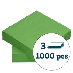 119186359 Servett Duni 3-lag Leaf Green 33x33cm