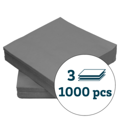 119156918 Duni 3-Ply Granite Gray Napkin 40x40cm