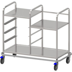 DM213R Diskomat Kombinationsvagn 3-plan för Diskbackar - Rostfri