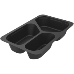 119181904 Menuform 1/4GN Svart 3-Fack*