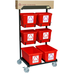 808506M San Sac Sorteringsvagn för 6 Boxar (25-42L)