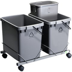 807002M San Sac Källsorteringskärl Dubbel / Sorteringsvagn 2x25 + 7L