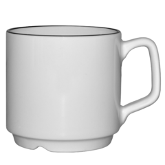 BLO2110DEK7232 Mugg Blocho Robert Vit med svart rand 25cl