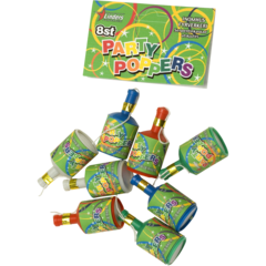 LIN6210 Party Poppers Vulcan Mix 8-Pack