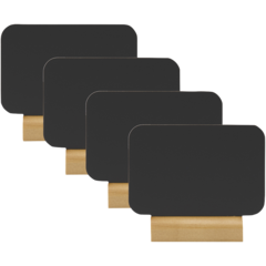 FBTRECT4 Securit Bordsskylt Griffel med träfot 7,5x9cm 4-pack