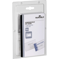 860419 Namnskylt Durable med nålfäste 54x90mm 10st