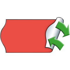 M9506164 Prisetikett avtagbar 26x12mm Flour Röd