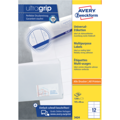AN3424 Etikett Ultragrip Hvit 105x48m