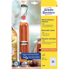 AN5086 Produktetikett Avtagbar Oval Avery 5086