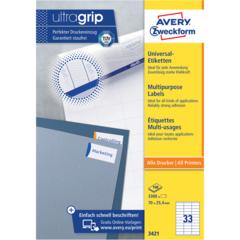 AN3421 Etikett Ultragrip Hvit 70x25,4