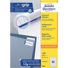 AN3666 ETIKETT HVIT 38x21,2 MM