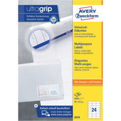 AN3474 Etikett Hvit 70x37 mm