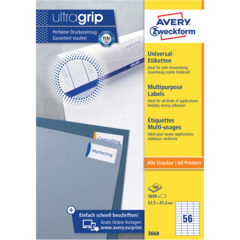 AN3668 ETIKETT HVIT 52,5x21,2 MM