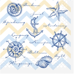 AM77183 Servett Mank Maritim 3-lags 33×33cm