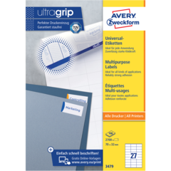 AN3479 Etikett Hvit 70x32 mm