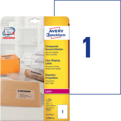 ANL756725 Brevetikett Klar A4 Helark Avery L7567