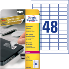 ANL611320 Plomberingsetikett VOID 45x21mm Avery L6113