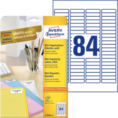 ANL765625 Etikett Mini Vit 46x11mm Avery L7656