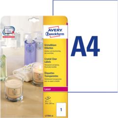 ANL778425 Etikett Klar A4 Helark Avery L7784