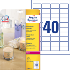 ANL778125 Etikett Klar 45x25mm Avery L7781