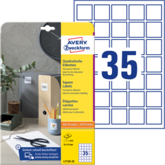 ANL712025 Etikett QR-Kod Blockout 35x35mm Avery L7120