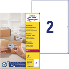 ANL7168B100 Paketetikett BlockOut 199x143mm Avery L7168B