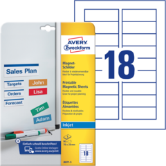 ANJ88715 Magnetskylt Vit Inkjet 78x28mm Avery J8871