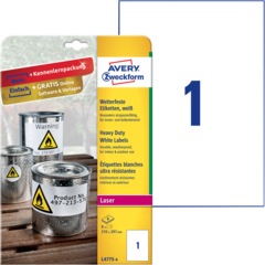 ANL47758 Etikett Hvit 210x297 mm