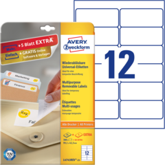 ANL4743REV25 Etikett Avtagbar Vit 99x42mm Avery L4743REV