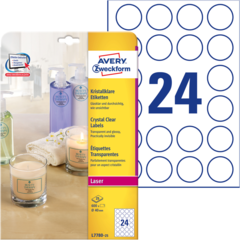 ANL778025 Etikett Klar Ø40mm Avery L7780