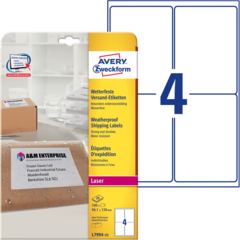 ANL799425 Brevetikett Vit 99x139mm Avery L7994