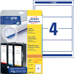 ANL476125 Pärmetikett Rygg Vit 192x61mm Avery L4761