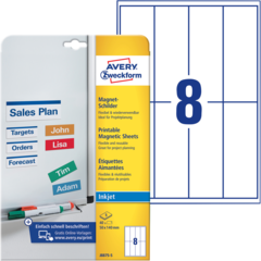 ANJ88755 Magnetskylt Vit Inkjet 50x140mm Avery J8875