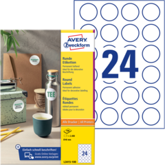 ANL3415100 Etikett Hvit Ø40 mm