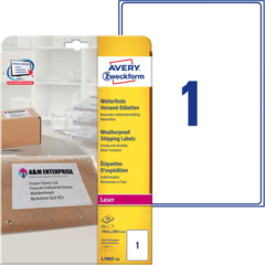 ANL799725 Brevetikett Vit 199x289mm Avery L7997