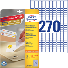 ANL4730REV25 Etikett Avtagbar Vit 17x10mm Avery L4730REV