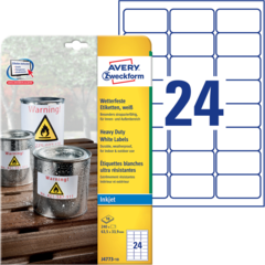 ANJ477310 Etikett Väderbeständig 63x33mm Avery J4773