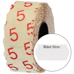 9010014-2 Prisetikett "Bäst Före" 26x12mm G5 Vit