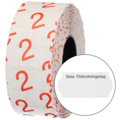 B158681 ETIKETTE 26X12 HVIT G2 * vare