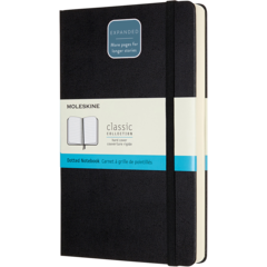 BNT360379 Anteckningsbok Med bokmärkesband Prickad Svart 13x21cm