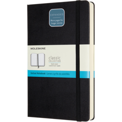 BNT360404 Anteckningsbok Med bokmärkesband Prickad Svart 13x21cm