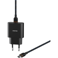 UNI10387 Laddare USB-C till USB-C Svart 2m