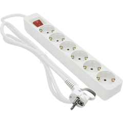 4000110702 Maadoitettu jatkojohto 6 pistorasiaa 1m