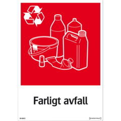 LUN566761490 Skylt Farligt avfall Systemtext 148x210mm